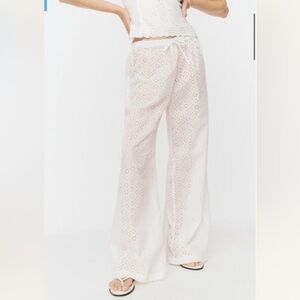 Reformation White Eyelet Pants